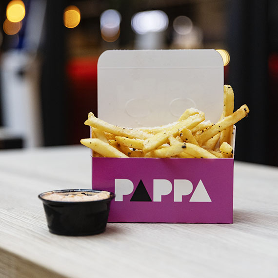 Trøffelfries med dip fra Pappa Pizza